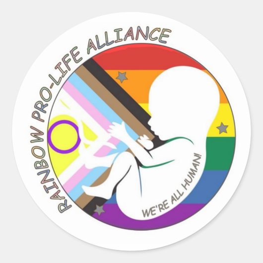 Rainbow Pro-Life Alliance Logo ラウンドシール (正面)