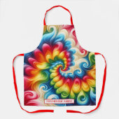 Rainbow Psychedelic Tie-Dye Apron エプロン (正面)