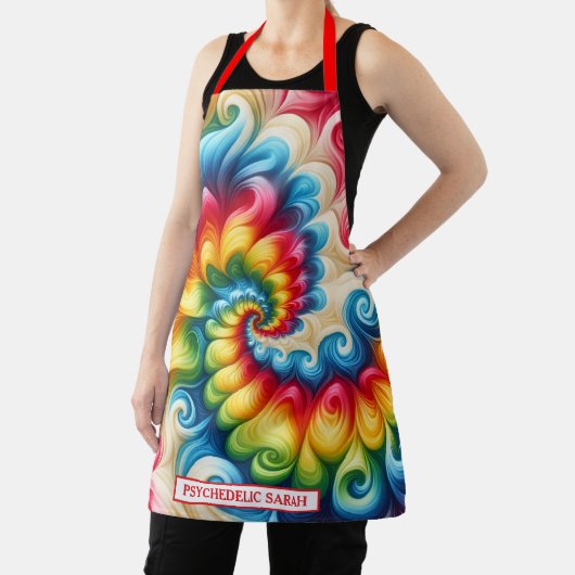 Rainbow Psychedelic Tie-Dye Apron エプロン (インサイチュ)