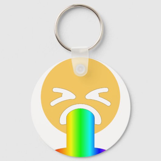 rainbow puke emoji キーホルダー (正面)