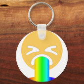 rainbow puke emoji キーホルダー (正面)