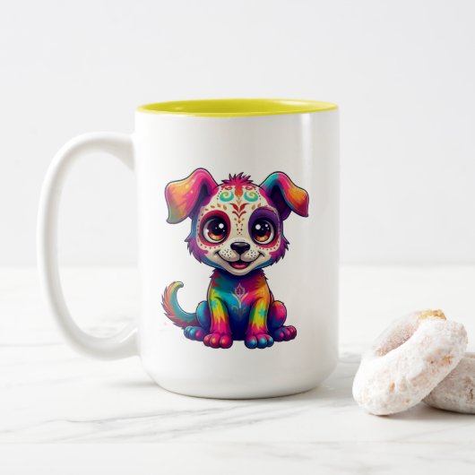 Rainbow Puppy Mug ツートーンマグカップ (ドーナツ)