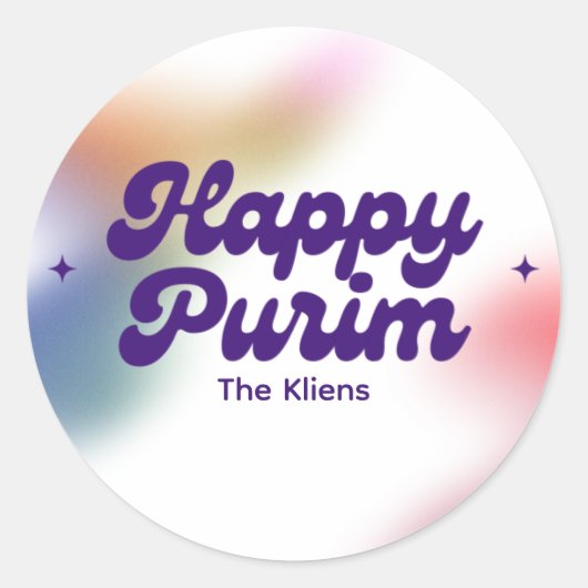 Rainbow Purim Label ラウンドシール (正面)