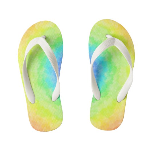 Rainbow Radiance キッズビーチサンダル (フットベッド)