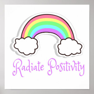 Rainbow Radiateポジティビティ、マインドセ前向きット ポスター