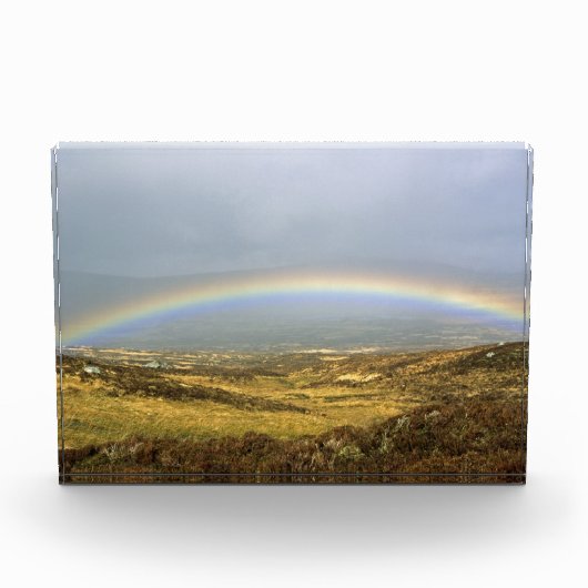 Rainbow Rannoch Moor Scotlandポストカードポスター フォトブロック (正面)
