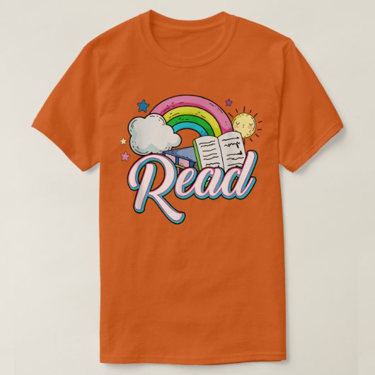 Rainbow Reading Lover Teacher Book Lover Bookworm Tシャツ (デザイン正面)