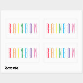 RAINBOW Rectangleスタンプ 長方形シール (シート)