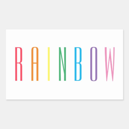 RAINBOW Rectangleスタンプ 長方形シール (正面)