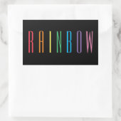 RAINBOW Rectangleスタンプ/黒 長方形シール (バッグ)