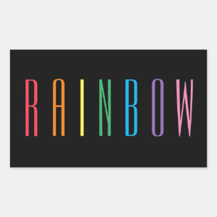 RAINBOW Rectangleスタンプ/黒 長方形シール