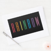 RAINBOW Rectangleスタンプ/黒 長方形シール (封筒)