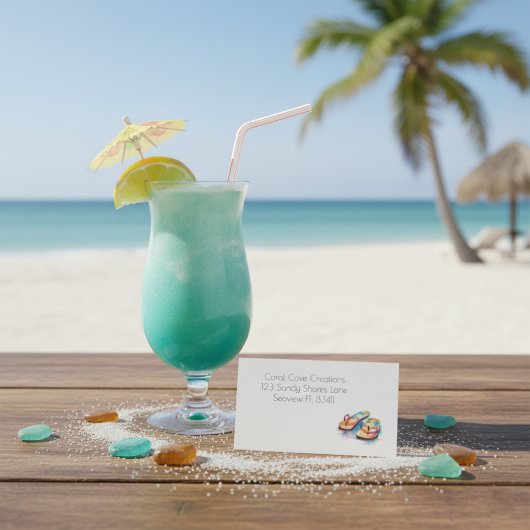 Rainbow Reef Flip Flops, custom 名刺