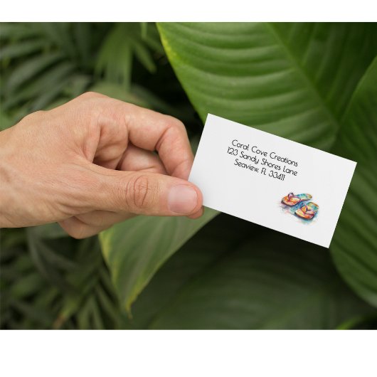 Rainbow Reef Flip Flops, custom 名刺