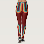 Rainbow Retro Stripe Vintage Style レギンス (裏面)