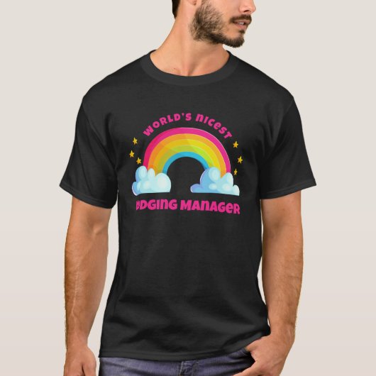 Rainbow Retro  World s Nicest Lodging Manager Tシャツ (正面)