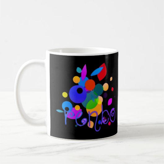 Rainbow Rhapsody:ハッピーレインボーカラーデザイン» Ho コーヒーマグカップ (左)