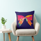 Rainbow Ribbon Bow Dk Blue Decorative Fun クッション (椅子)