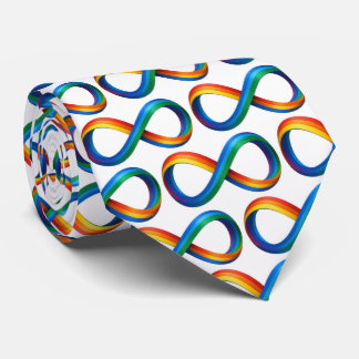 Rainbow Ribbons Abstract Infinity Symbol Neck Tie ネクタイ