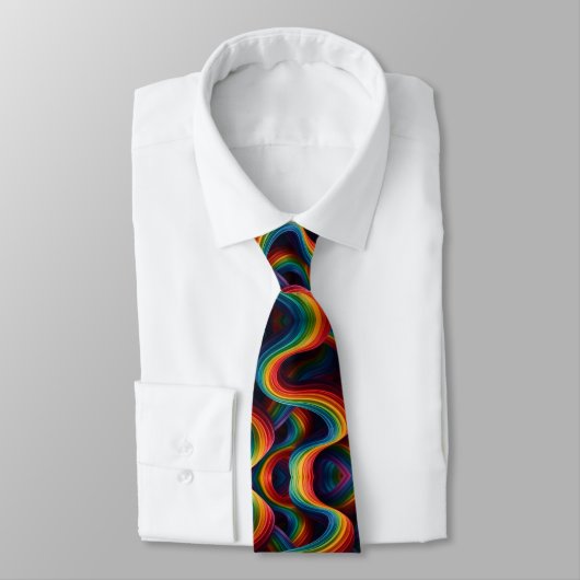 Rainbow Ribbons Abstract Neck Tie ネクタイ (タイ)