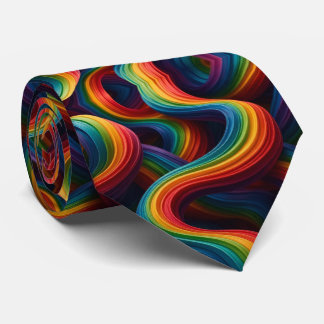 Rainbow Ribbons Abstract Neck Tie ネクタイ