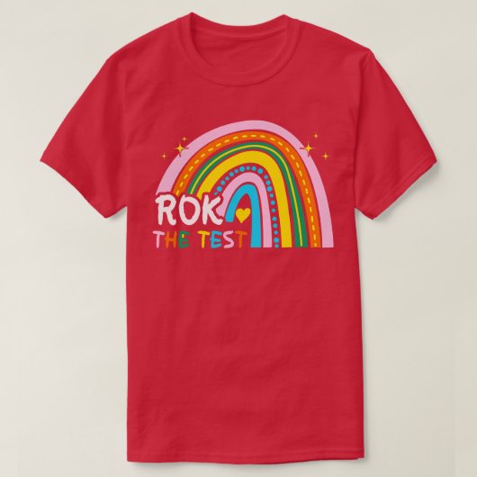 Rainbow Rock The Test Exam Testing Day Student Tea Tシャツ (デザイン正面)