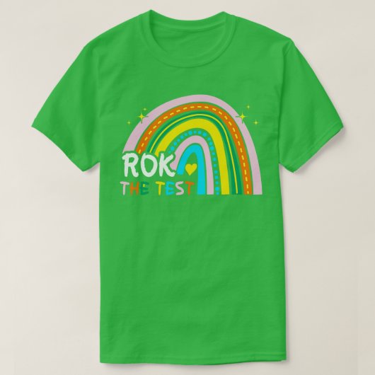 Rainbow Rock The Test Exam Testing Day Student Tea Tシャツ (デザイン正面)