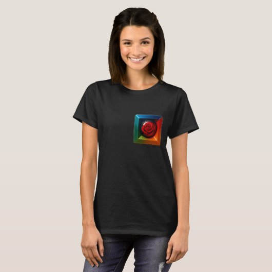 Rainbow Rose Cube Tシャツ (正面フル)