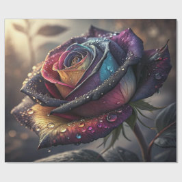 Rainbow Rose Wrapping Paper — Elegant Multicolor  ラッピングペーパー