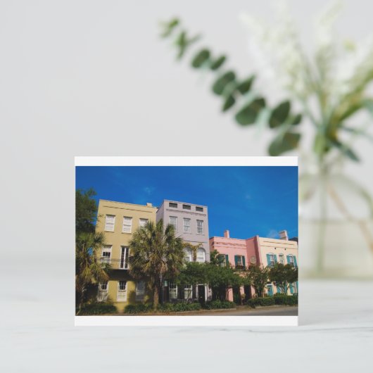 Rainbow Row Charleston, SC ポストカード (スタンド正面)