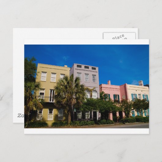 Rainbow Row Charleston, SC ポストカード (正面/裏面)