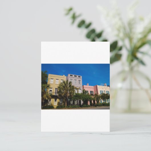 Rainbow Row Charleston, SC ポストカード (スタンド正面)