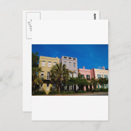 Rainbow Row Charleston, SC ポストカード (正面/裏面)