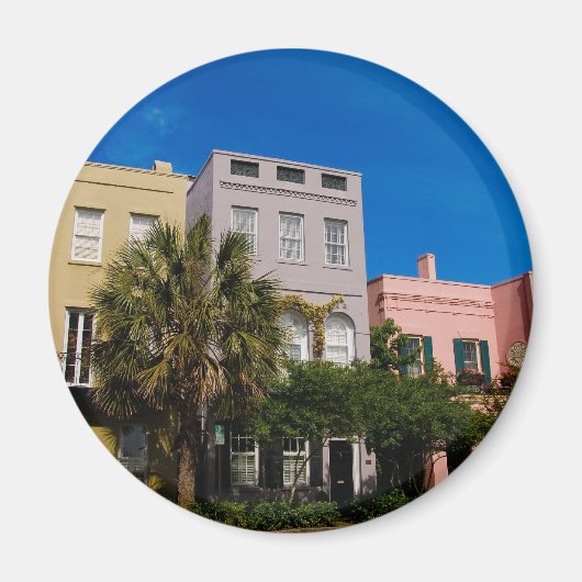 Rainbow Row Charleston, SC マグネット (正面)