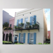 Rainbow Row Houses, Charleston SC Poster ポスター (正面)