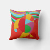 Rainbow Rush Abstract Throw Pillow クッション (裏面)
