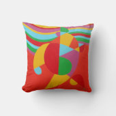 Rainbow Rush Abstract Throw Pillow クッション (正面)