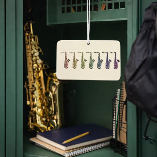 Rainbow Saxophones Music Art | Colorful Saxophone  カーエアーフレッシュナー