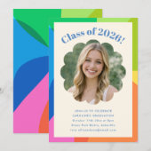 Rainbow Scallop Photo 2026 Class Graduation Party 招待状 (正面/裏面)