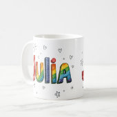 Rainbow Scribbles Julia 1 コーヒーマグカップ (正面左)