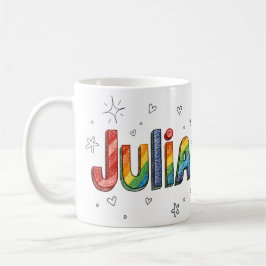 Rainbow Scribbles Julia 1 コーヒーマグカップ