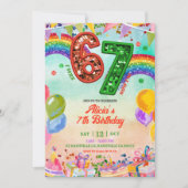 Rainbow Sequin Glitter 67 St Patrick Birthday 招待状 (正面)