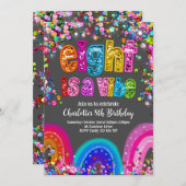 Rainbow Sequin Glitter 8 is a Vibe Invitation 招待状 (正面/裏面)
