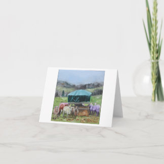 Rainbow Sheep blank cards サンキューカード