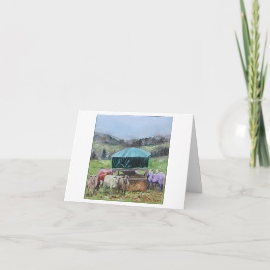 Rainbow Sheep blank cards サンキューカード (正面)