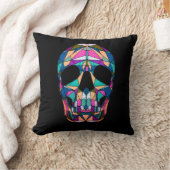 Rainbow Skull Pillow クッション (ブランケット)