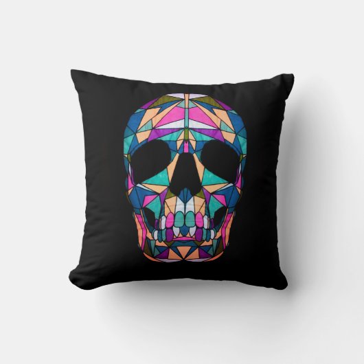 Rainbow Skull Pillow クッション (正面)