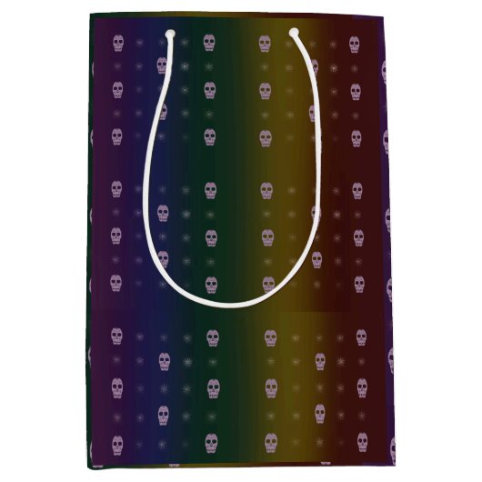 Rainbow Skulls Gift Bag ミディアムペーパーバッグ (正面)