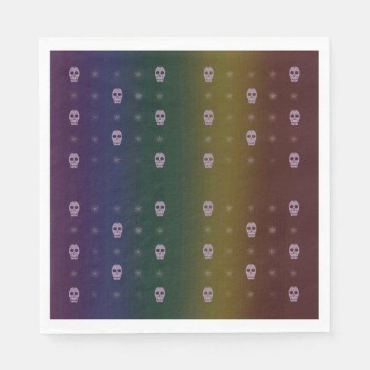Rainbow Skulls Napkins スタンダードランチョンナプキン (正面)