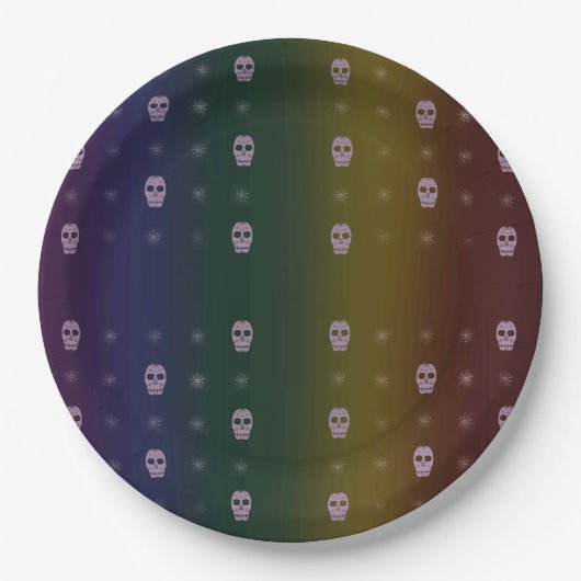 Rainbow Skulls Paper Plate ペーパープレート (正面)